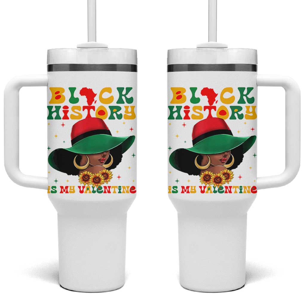 Black History Is My Valentine Tumbler With Handle Women Gift For February - Wonder Print Shop