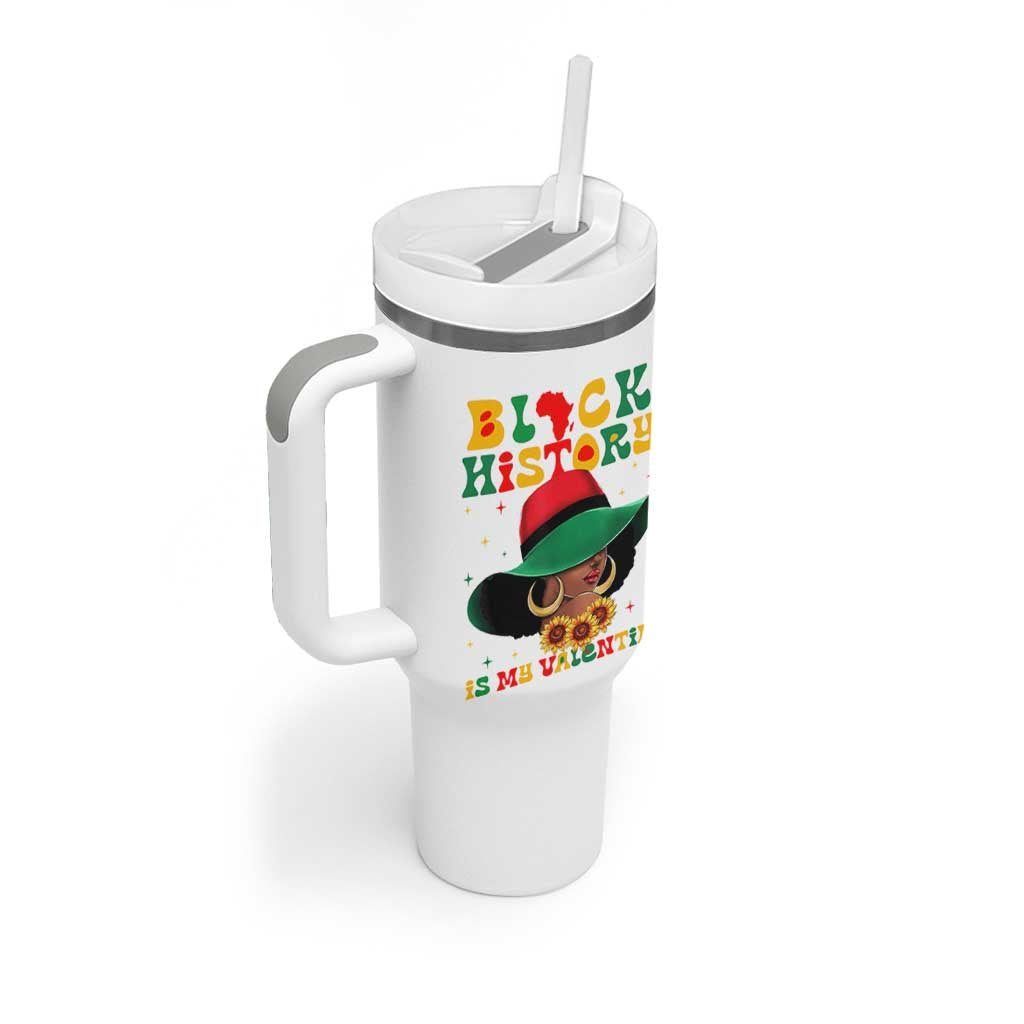 Black History Is My Valentine Tumbler With Handle Women Gift For February - Wonder Print Shop