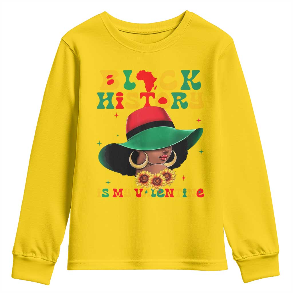 Black History Is My Valentine Youth Sweatshirt Women Gift For February - Wonder Print Shop