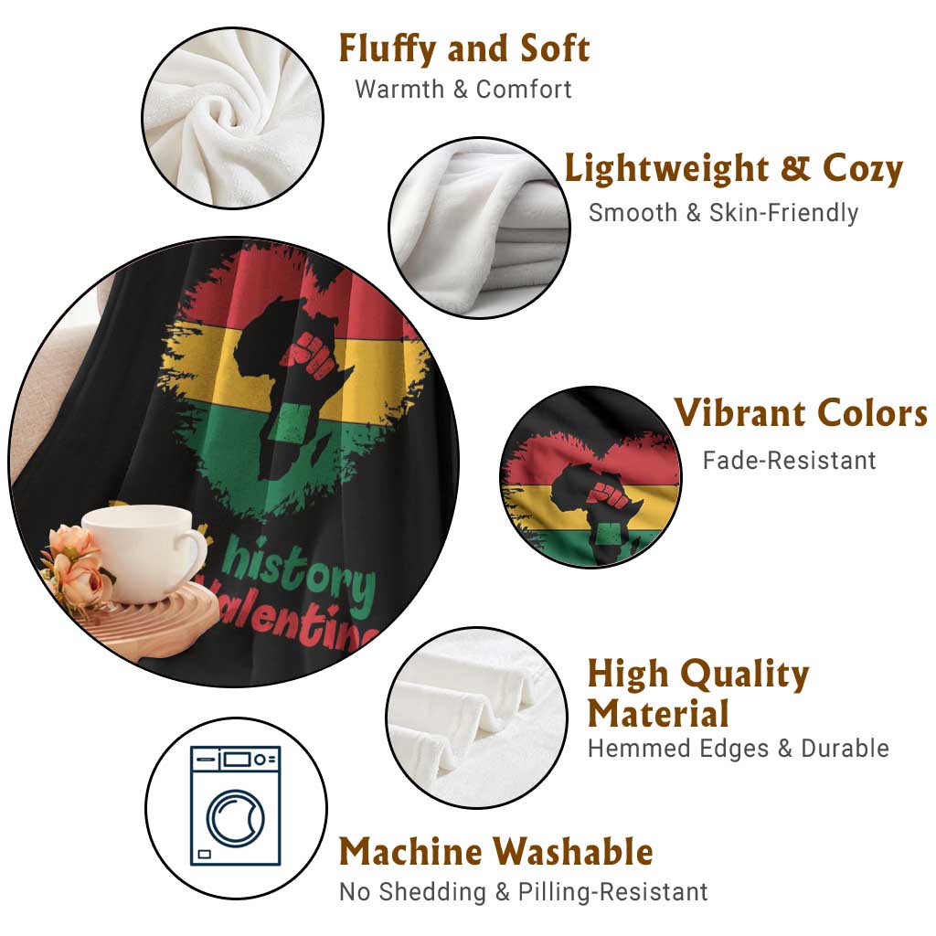 African American Women Pride Throw Blanket Black History Is My Valentine - Wonder Print Shop