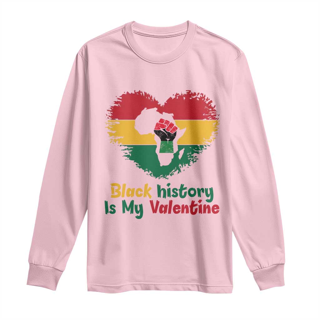 African American Women Pride Long Sleeve Shirt Black History Is My Valentine - Wonder Print Shop