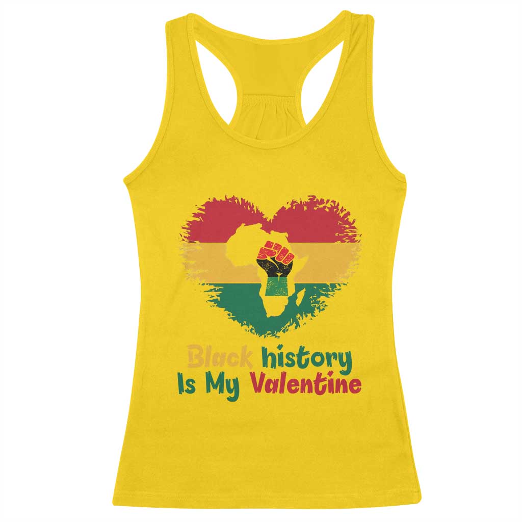 African American Women Pride Racerback Tank Top Black History Is My Valentine - Wonder Print Shop