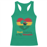 African American Women Pride Racerback Tank Top Black History Is My Valentine - Wonder Print Shop
