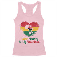 African American Women Pride Racerback Tank Top Black History Is My Valentine - Wonder Print Shop