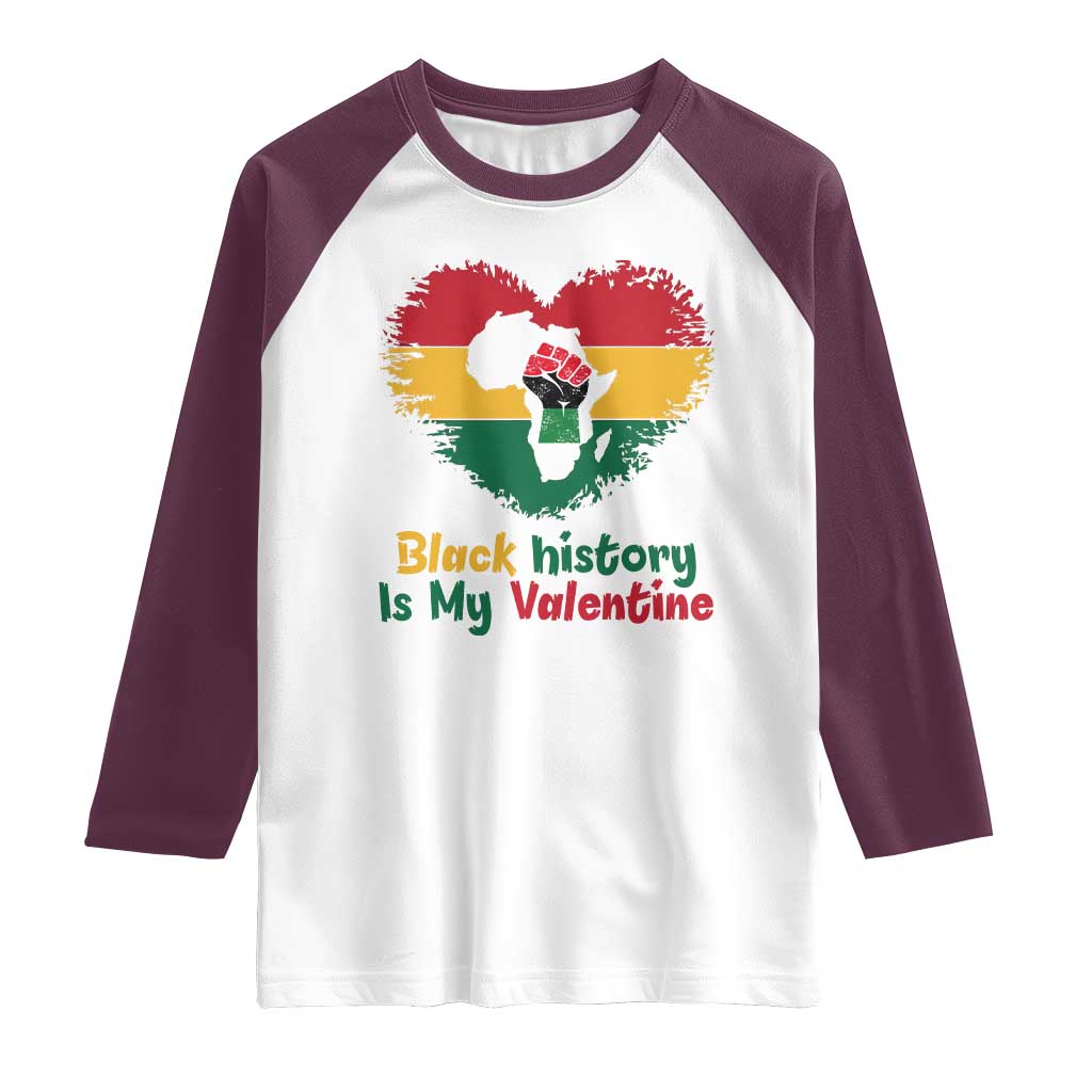 African American Women Pride Raglan Shirt Black History Is My Valentine - Wonder Print Shop