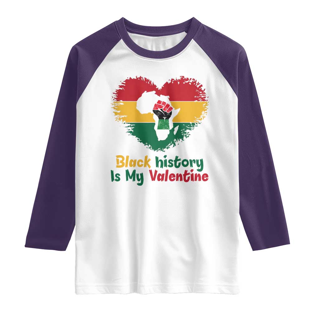 African American Women Pride Raglan Shirt Black History Is My Valentine - Wonder Print Shop
