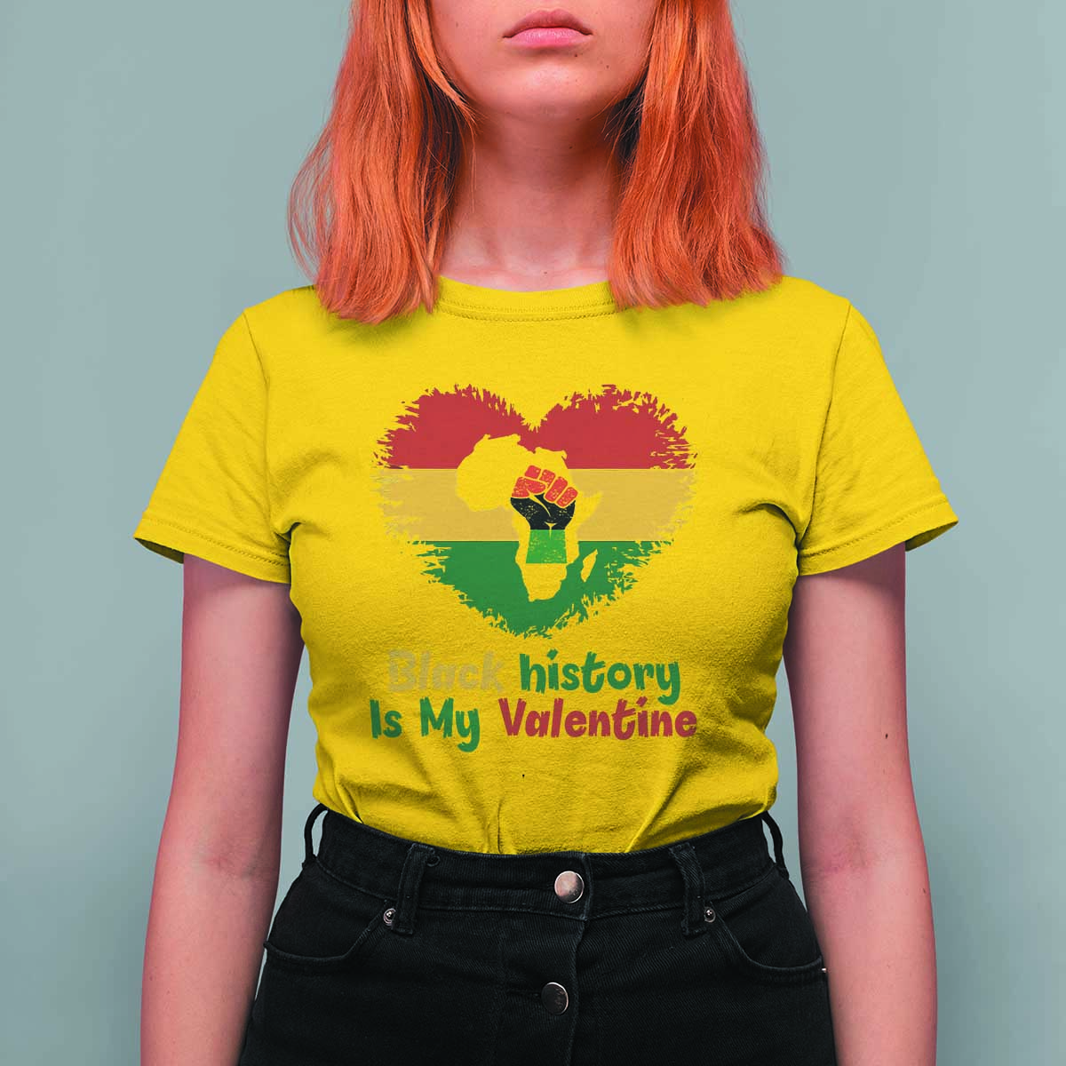 African American Women Pride T Shirt For Women Black History Is My Valentine - Wonder Print Shop