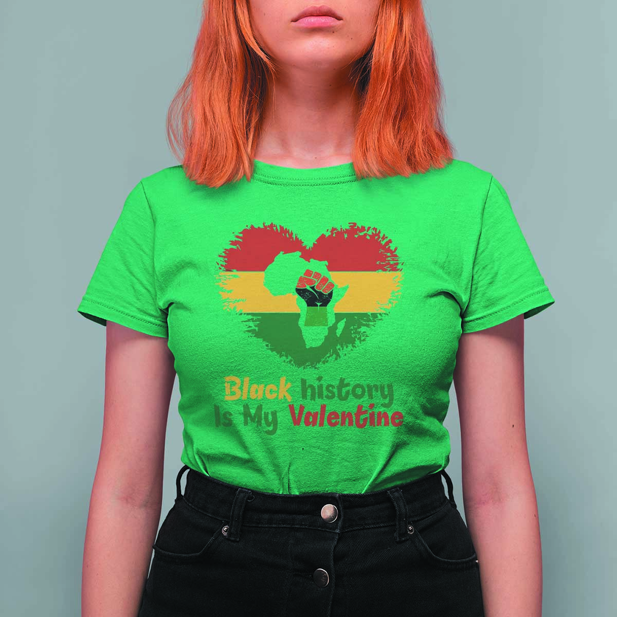 African American Women Pride T Shirt For Women Black History Is My Valentine - Wonder Print Shop