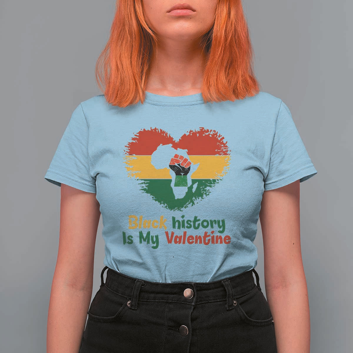 African American Women Pride T Shirt For Women Black History Is My Valentine - Wonder Print Shop