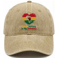 African American Women Pride Washed Cotton Baseball Cap Black History Is My Valentine