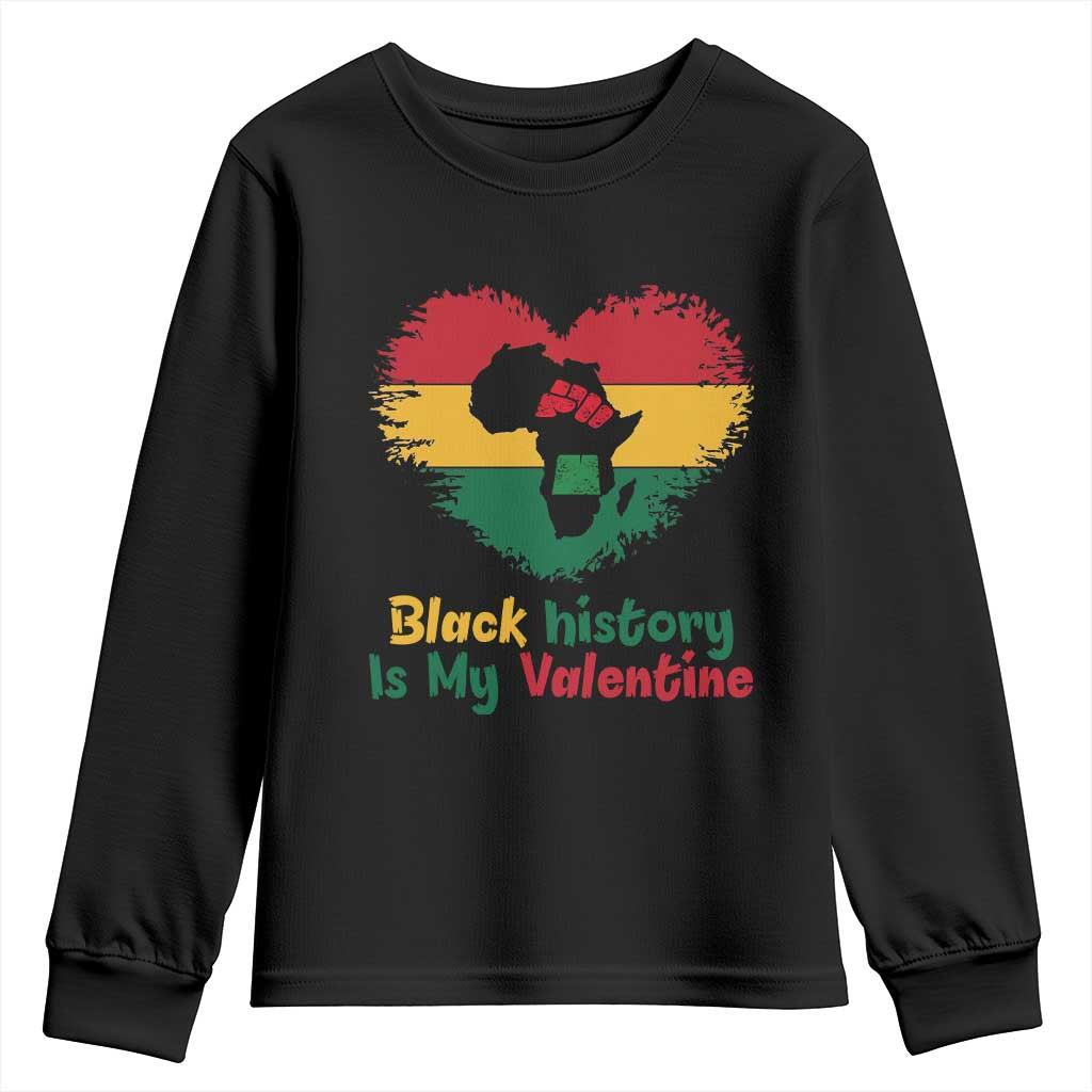 African American Women Pride Youth Sweatshirt Black History Is My Valentine - Wonder Print Shop