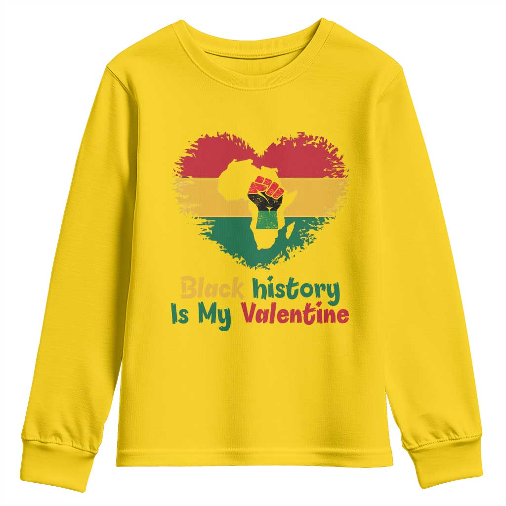 African American Women Pride Youth Sweatshirt Black History Is My Valentine - Wonder Print Shop