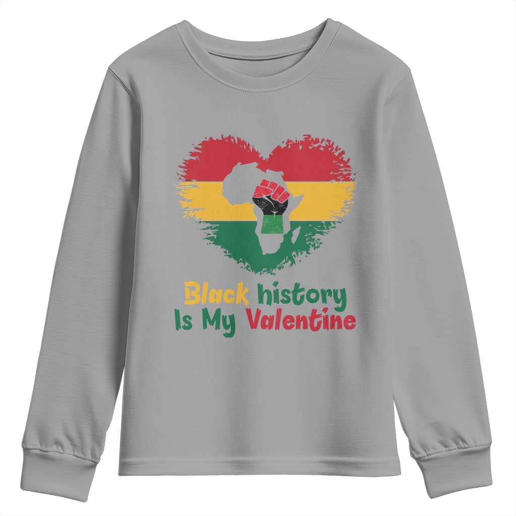 African American Women Pride Youth Sweatshirt Black History Is My Valentine - Wonder Print Shop