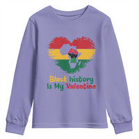 African American Women Pride Youth Sweatshirt Black History Is My Valentine - Wonder Print Shop