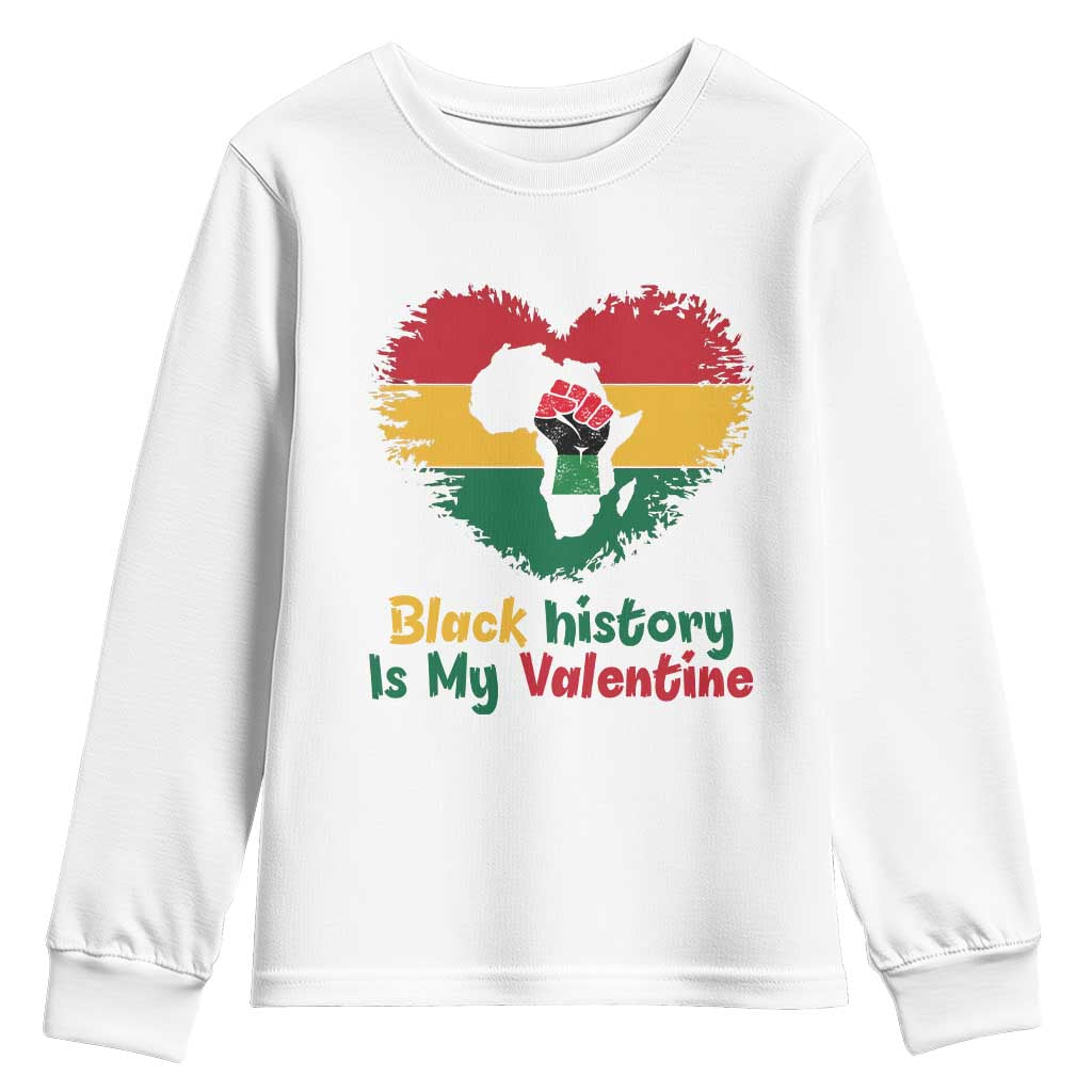 African American Women Pride Youth Sweatshirt Black History Is My Valentine - Wonder Print Shop