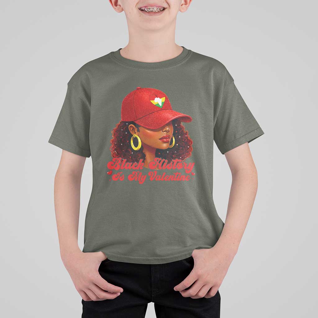 Black History Is My Valentine T Shirt For Kid Melanin Pride Valentines Day Gift - Wonder Print Shop