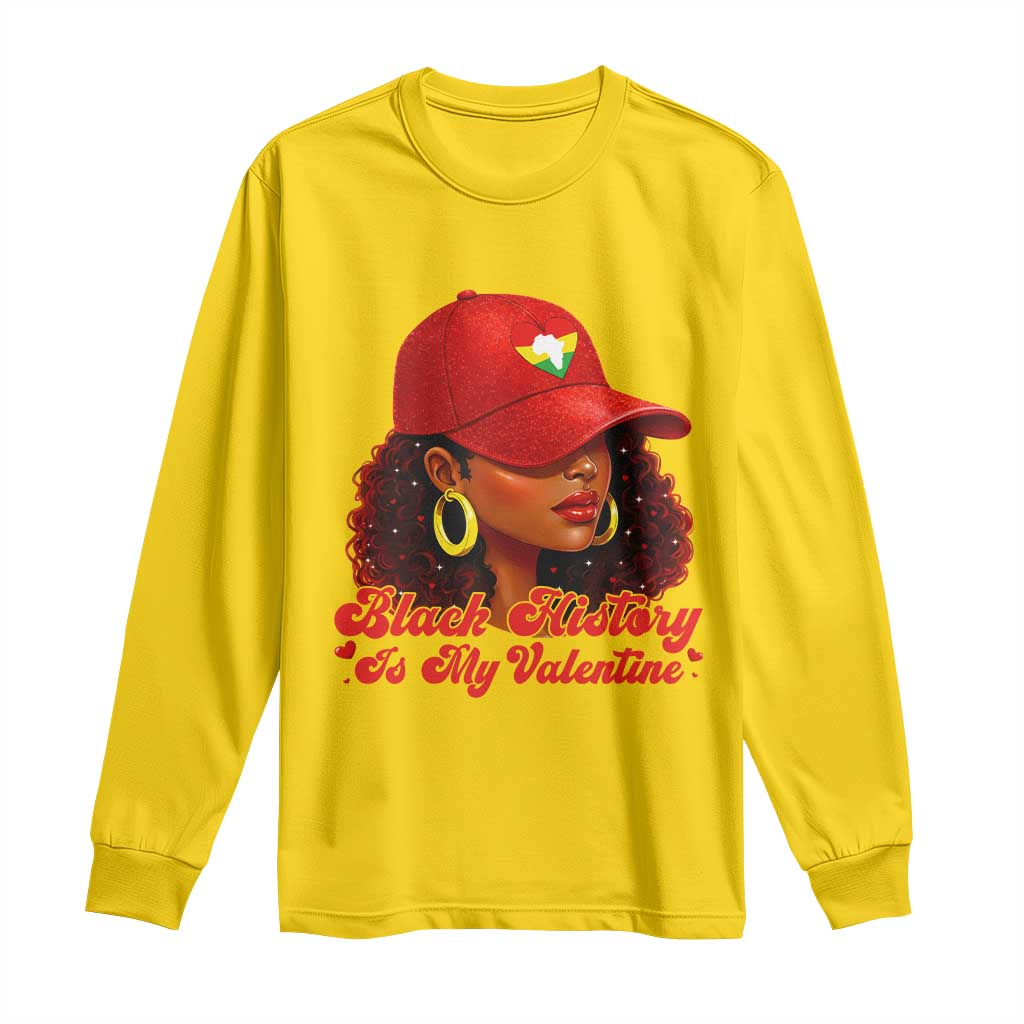 Black History Is My Valentine Long Sleeve Shirt Melanin Pride Valentines Day Gift - Wonder Print Shop