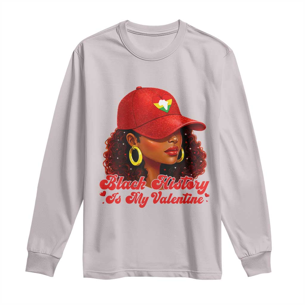 Black History Is My Valentine Long Sleeve Shirt Melanin Pride Valentines Day Gift - Wonder Print Shop