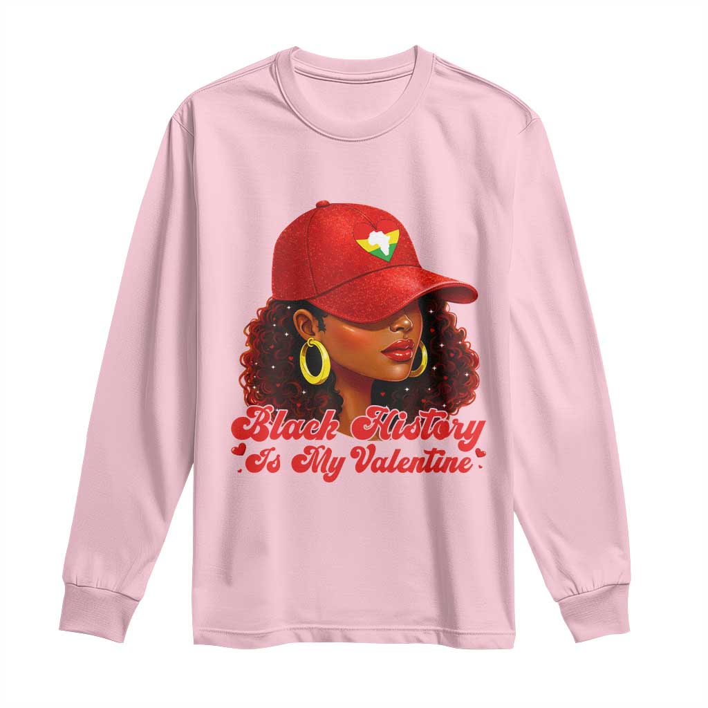 Black History Is My Valentine Long Sleeve Shirt Melanin Pride Valentines Day Gift - Wonder Print Shop
