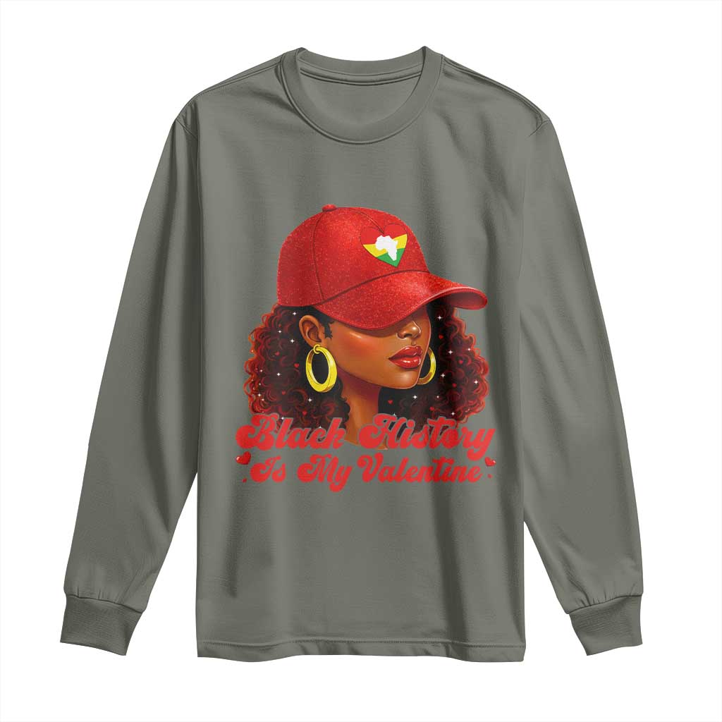 Black History Is My Valentine Long Sleeve Shirt Melanin Pride Valentines Day Gift - Wonder Print Shop