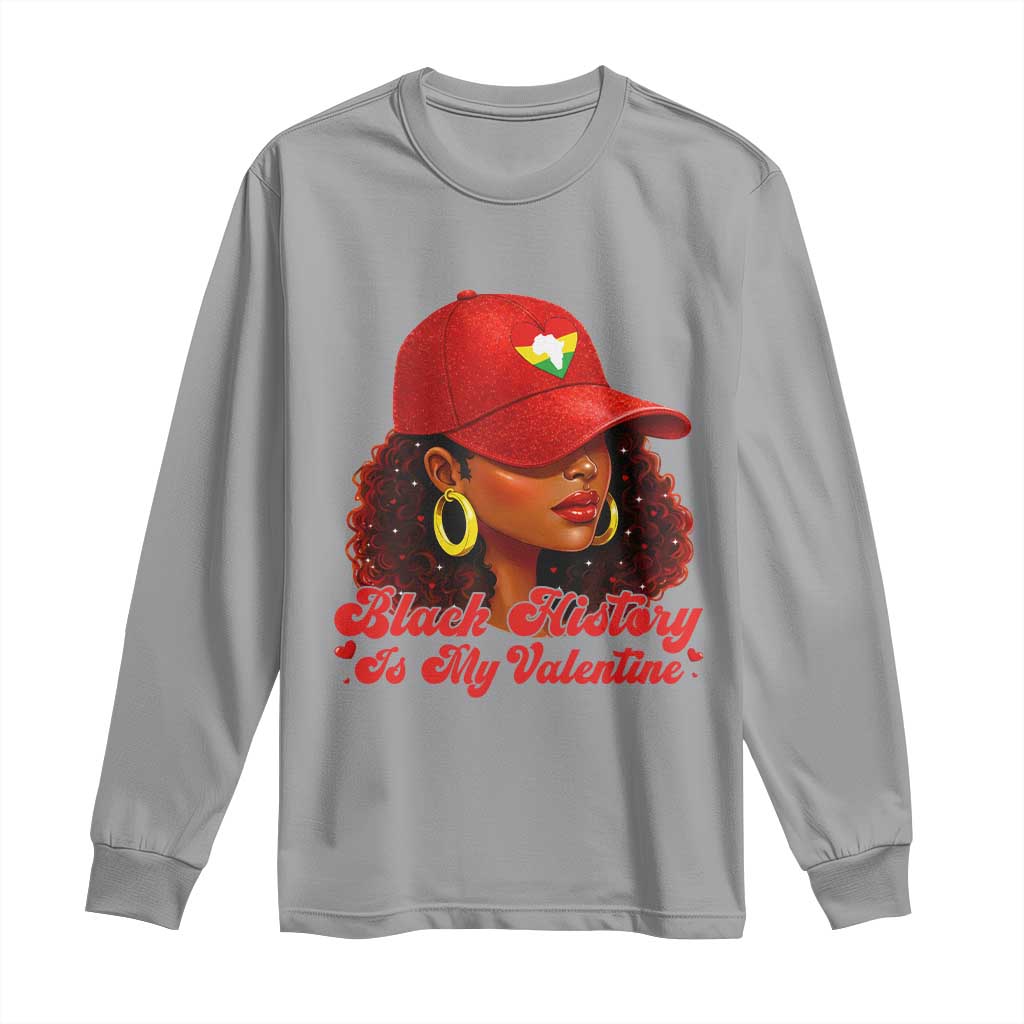 Black History Is My Valentine Long Sleeve Shirt Melanin Pride Valentines Day Gift - Wonder Print Shop