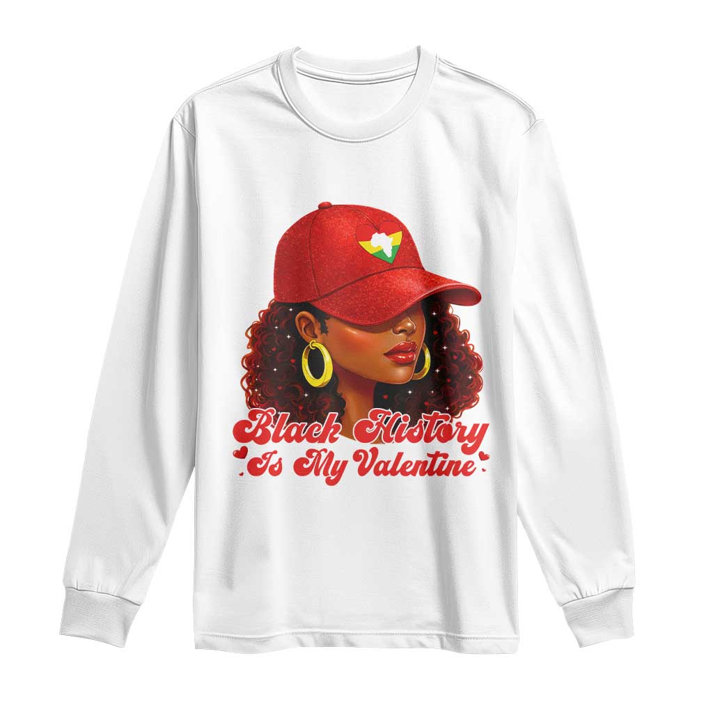 Black History Is My Valentine Long Sleeve Shirt Melanin Pride Valentines Day Gift - Wonder Print Shop