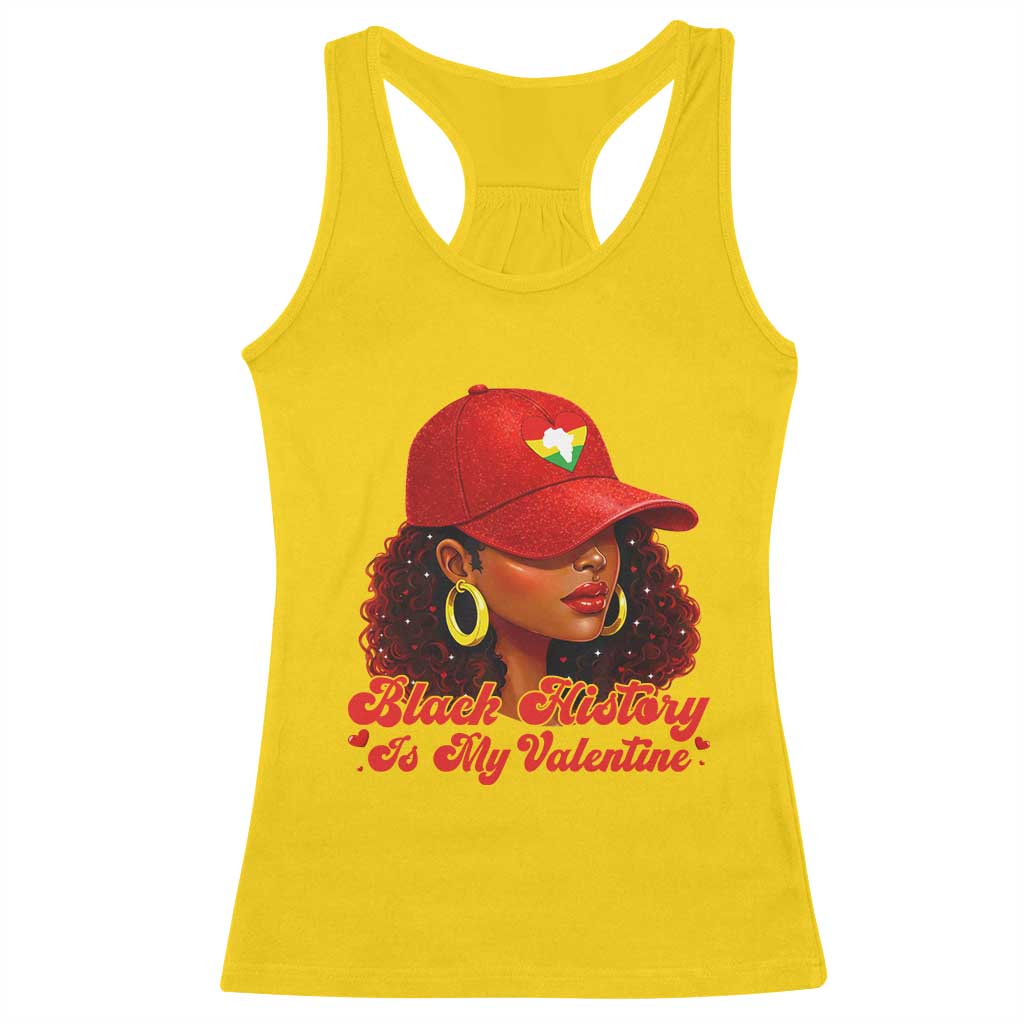 Black History Is My Valentine Racerback Tank Top Melanin Pride Valentines Day Gift - Wonder Print Shop