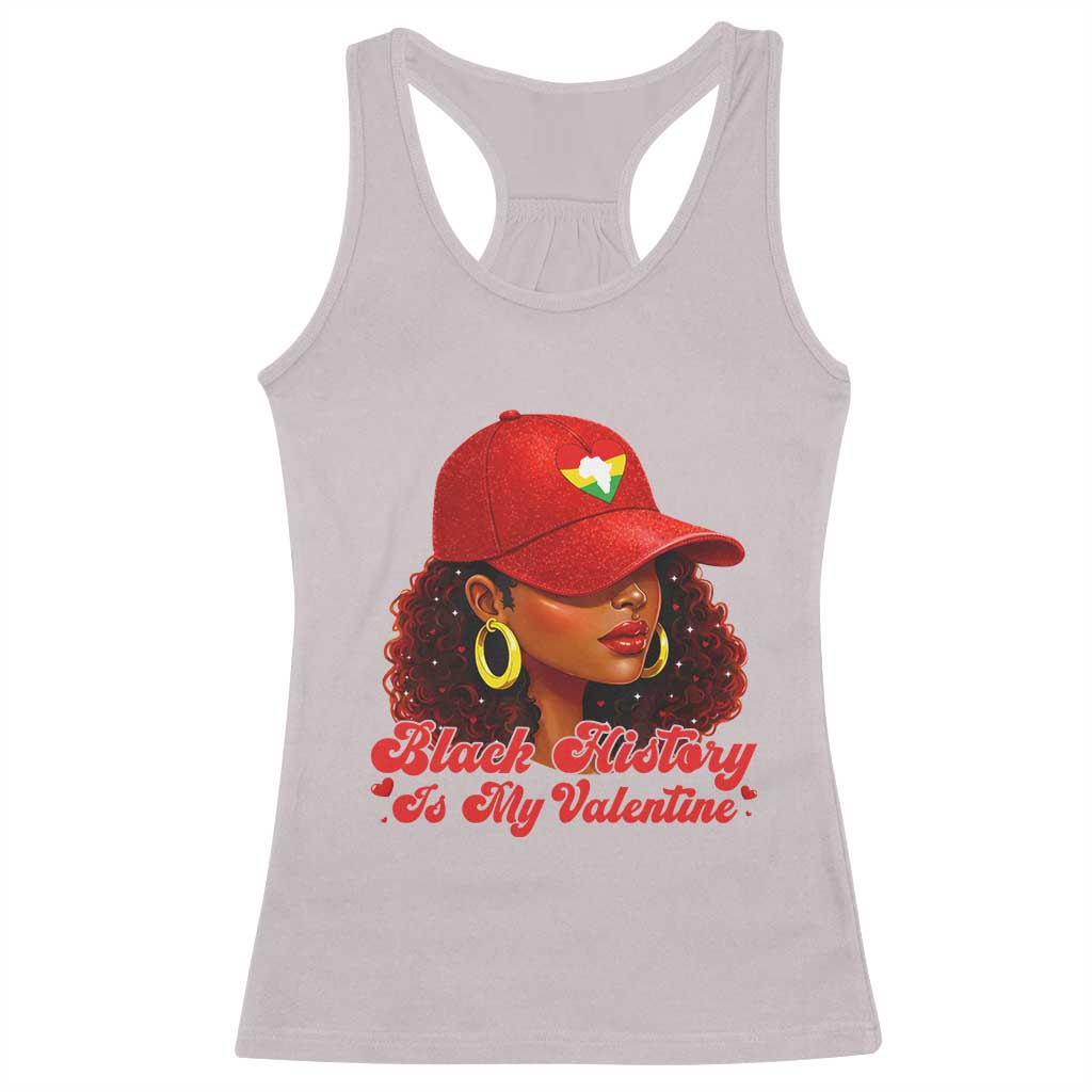Black History Is My Valentine Racerback Tank Top Melanin Pride Valentines Day Gift - Wonder Print Shop