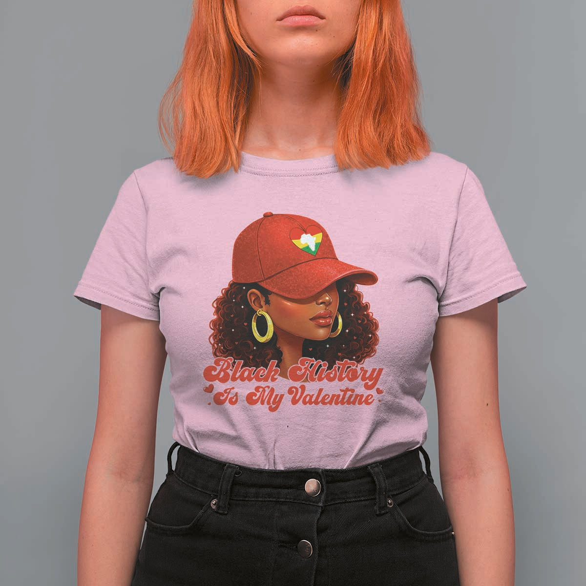 Black History Is My Valentine T Shirt For Women Melanin Pride Valentines Day Gift - Wonder Print Shop