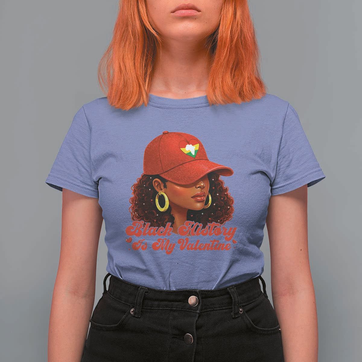 Black History Is My Valentine T Shirt For Women Melanin Pride Valentines Day Gift - Wonder Print Shop