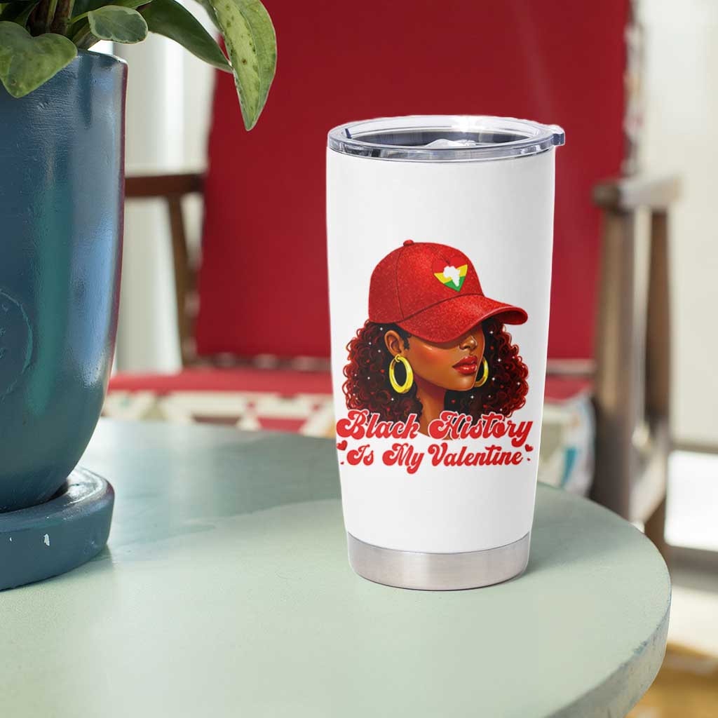 Black History Is My Valentine Tumbler Cup Melanin Pride Valentines Day Gift - Wonder Print Shop