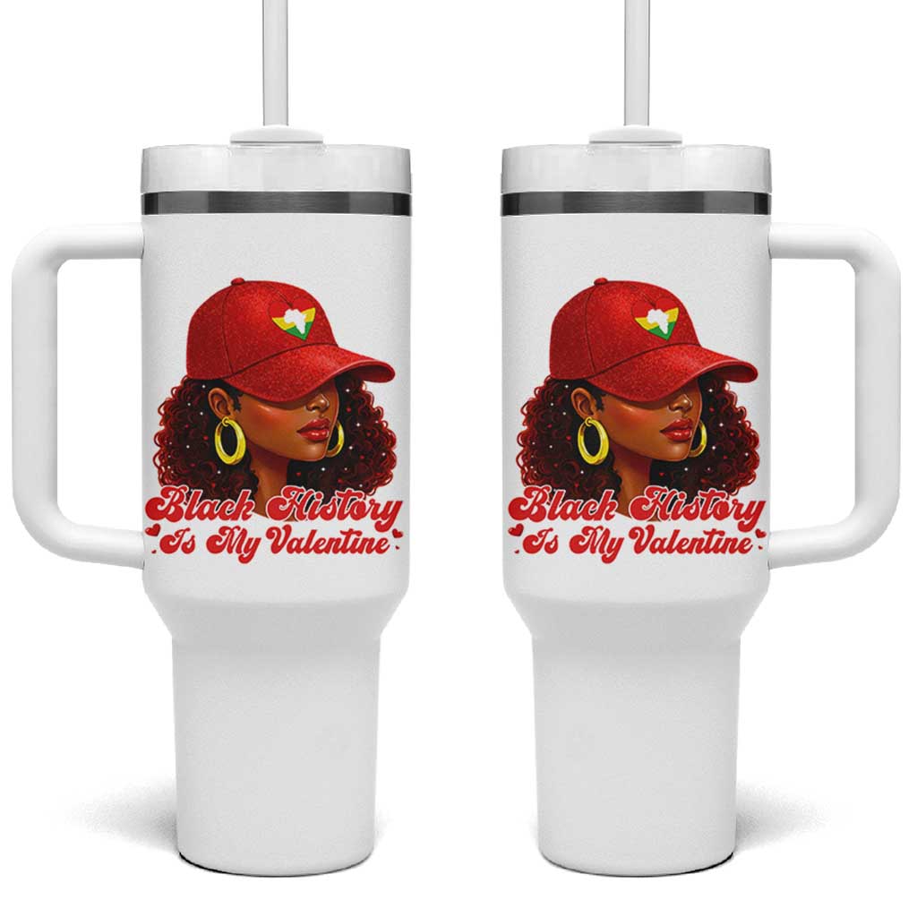 Black History Is My Valentine Tumbler With Handle Melanin Pride Valentines Day Gift - Wonder Print Shop