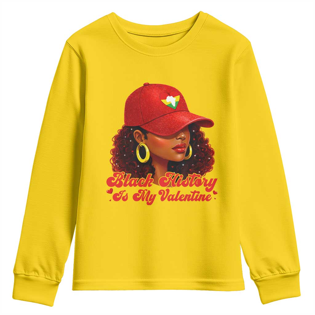 Black History Is My Valentine Youth Sweatshirt Melanin Pride Valentines Day Gift - Wonder Print Shop