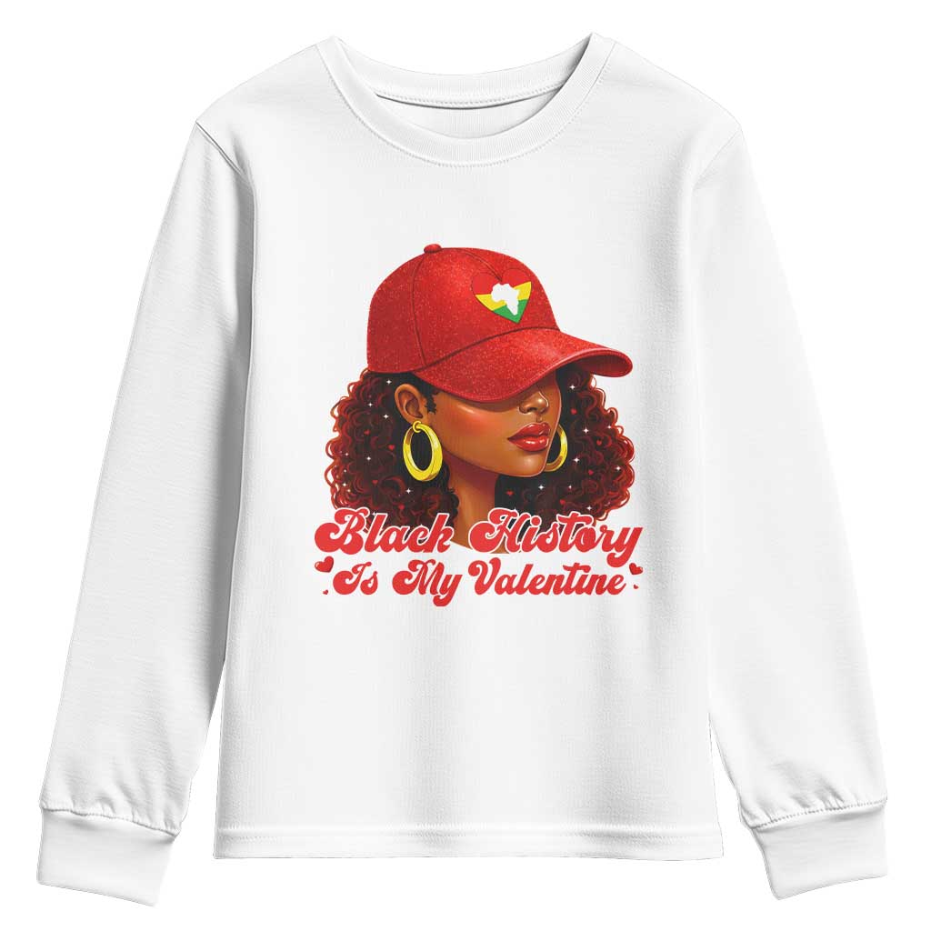 Black History Is My Valentine Youth Sweatshirt Melanin Pride Valentines Day Gift - Wonder Print Shop