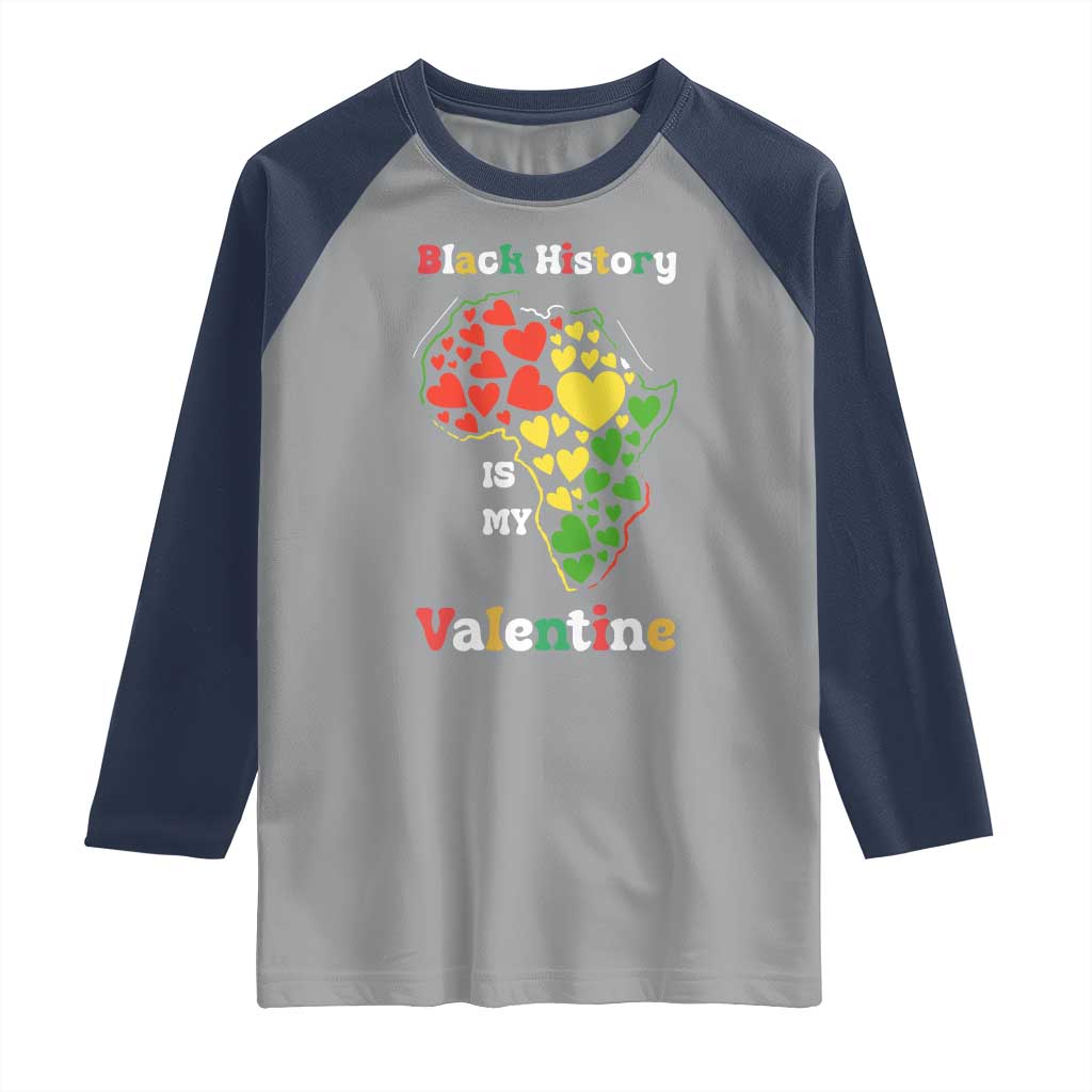 Melanin Queen Black History Month Raglan Shirt Is My Valentine - Wonder Print Shop