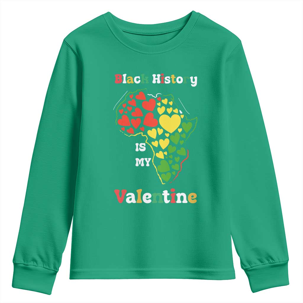 Melanin Queen Black History Month Youth Sweatshirt Is My Valentine - Wonder Print Shop
