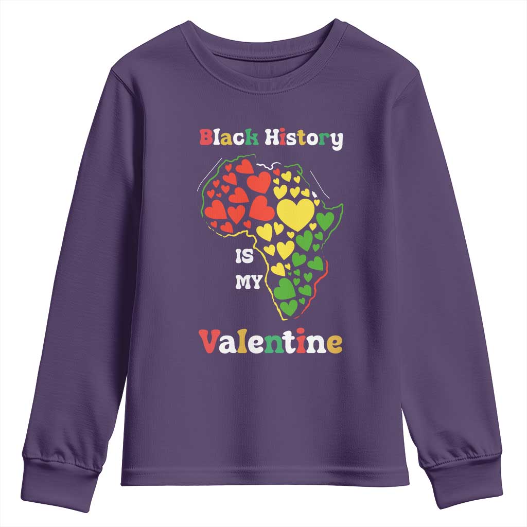 Melanin Queen Black History Month Youth Sweatshirt Is My Valentine - Wonder Print Shop