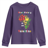 Melanin Queen Black History Month Youth Sweatshirt Is My Valentine - Wonder Print Shop