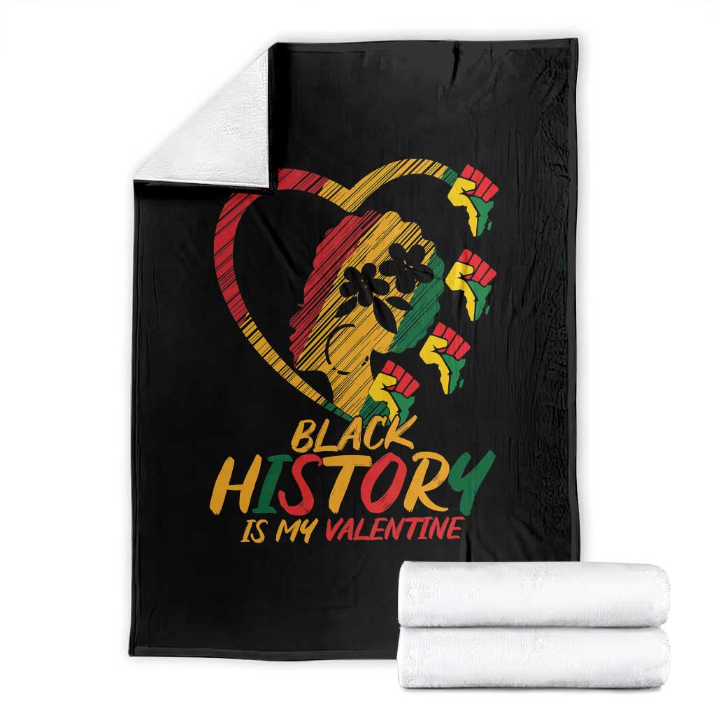 Black History Is My Valentine Throw Blanket Gift For Melanin Queen - Wonder Print Shop