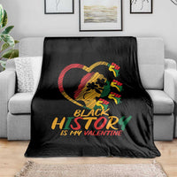 Black History Is My Valentine Throw Blanket Gift For Melanin Queen - Wonder Print Shop