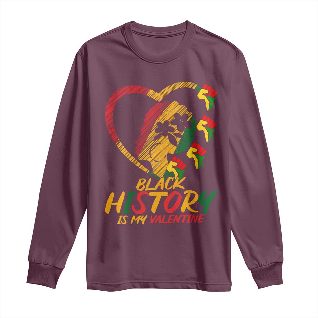 Black History Is My Valentine Long Sleeve Shirt Gift For Melanin Queen - Wonder Print Shop