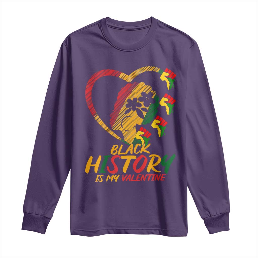 Black History Is My Valentine Long Sleeve Shirt Gift For Melanin Queen - Wonder Print Shop