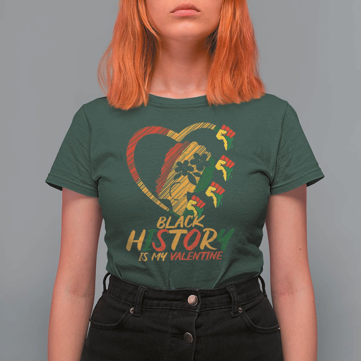 Black History Is My Valentine T Shirt For Women Gift For Melanin Queen - Wonder Print Shop