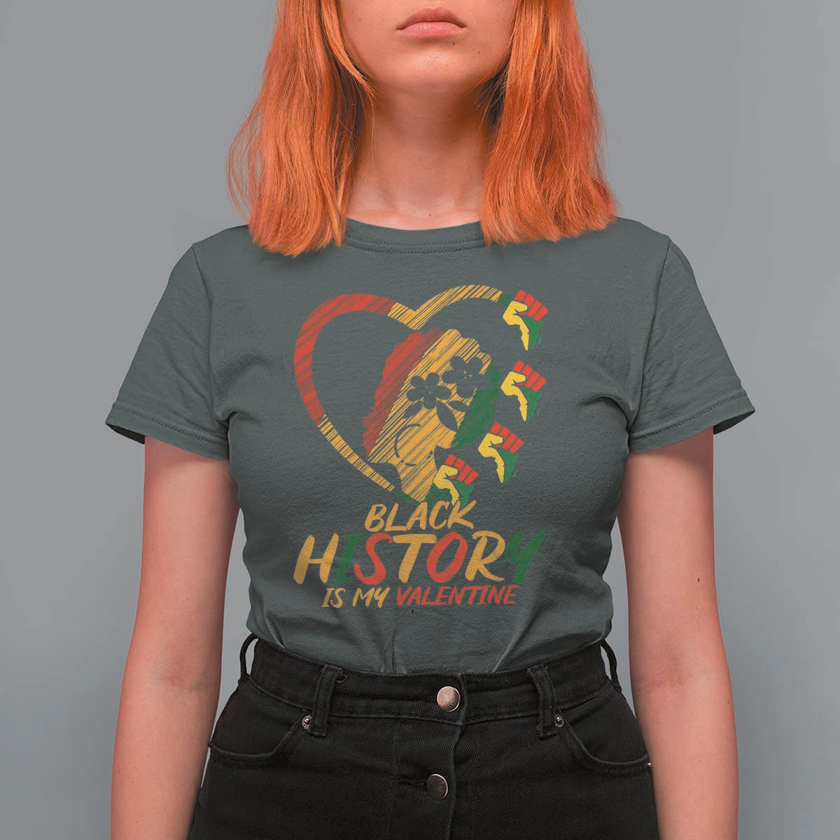 Black History Is My Valentine T Shirt For Women Gift For Melanin Queen - Wonder Print Shop