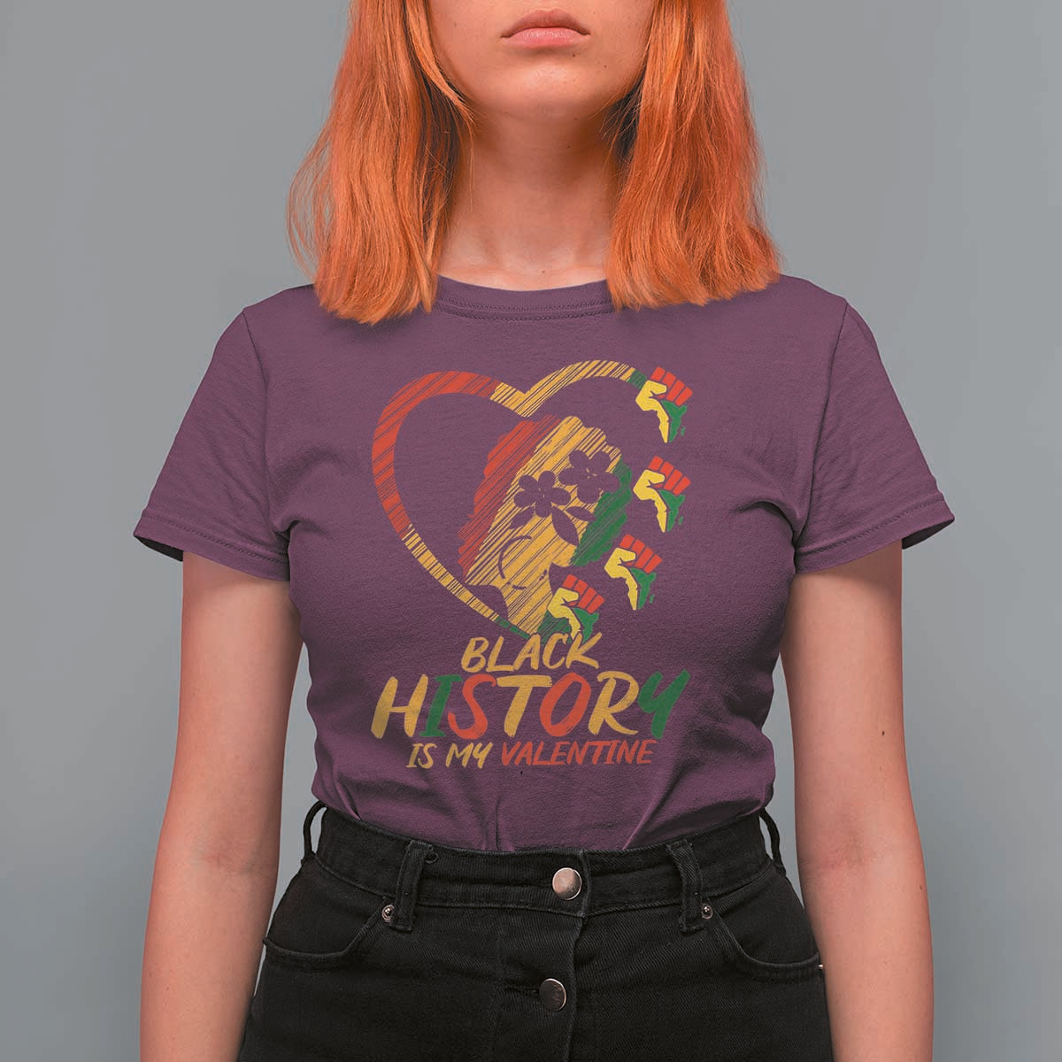 Black History Is My Valentine T Shirt For Women Gift For Melanin Queen - Wonder Print Shop