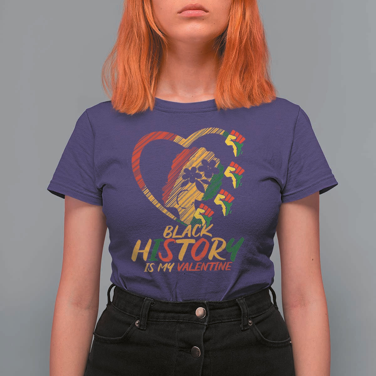 Black History Is My Valentine T Shirt For Women Gift For Melanin Queen - Wonder Print Shop
