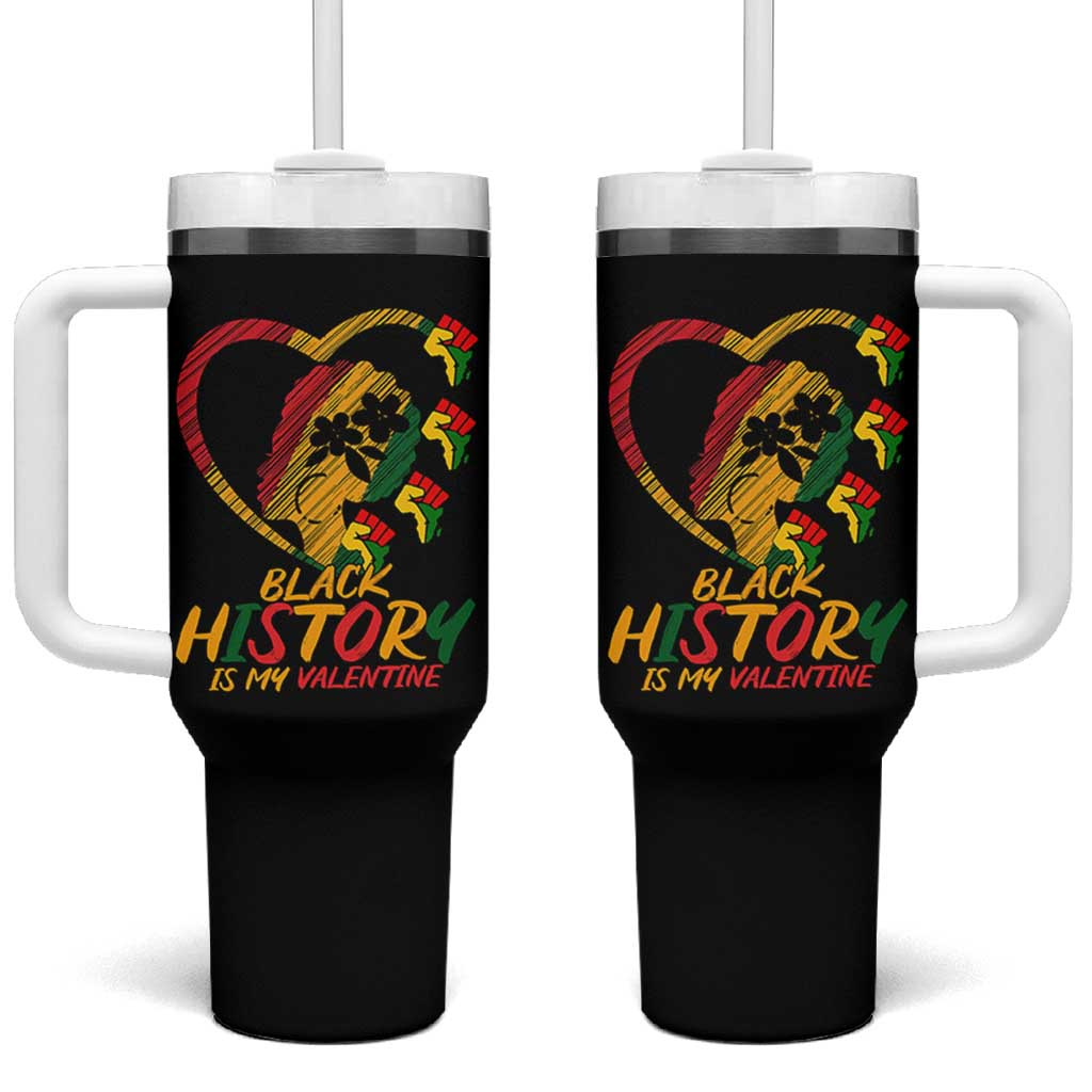 Black History Is My Valentine Tumbler With Handle Gift For Melanin Queen - Wonder Print Shop