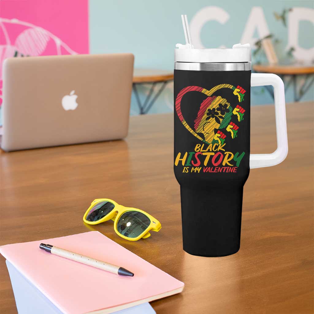 Black History Is My Valentine Tumbler With Handle Gift For Melanin Queen - Wonder Print Shop