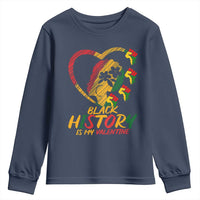 Black History Is My Valentine Youth Sweatshirt Gift For Melanin Queen - Wonder Print Shop