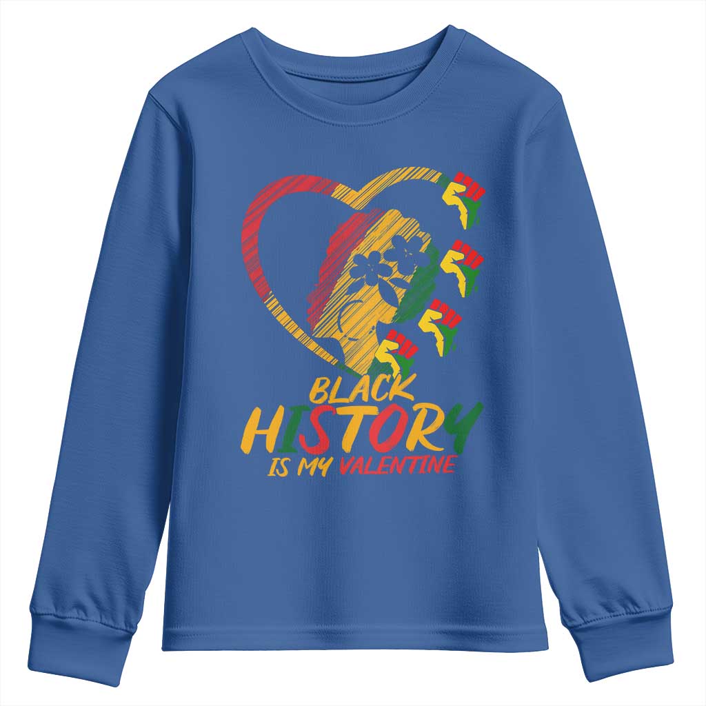 Black History Is My Valentine Youth Sweatshirt Gift For Melanin Queen - Wonder Print Shop